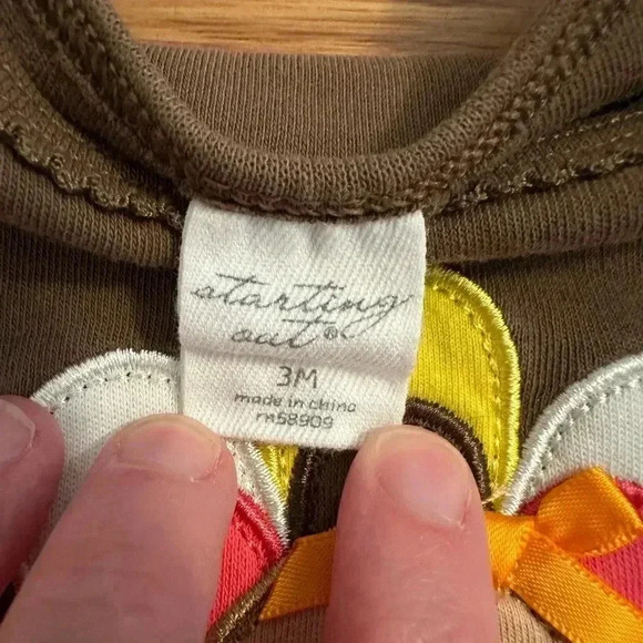 Starting Out baby Turkey Thanksgiving onesie bodysuit 3M - Picture 3 of 4